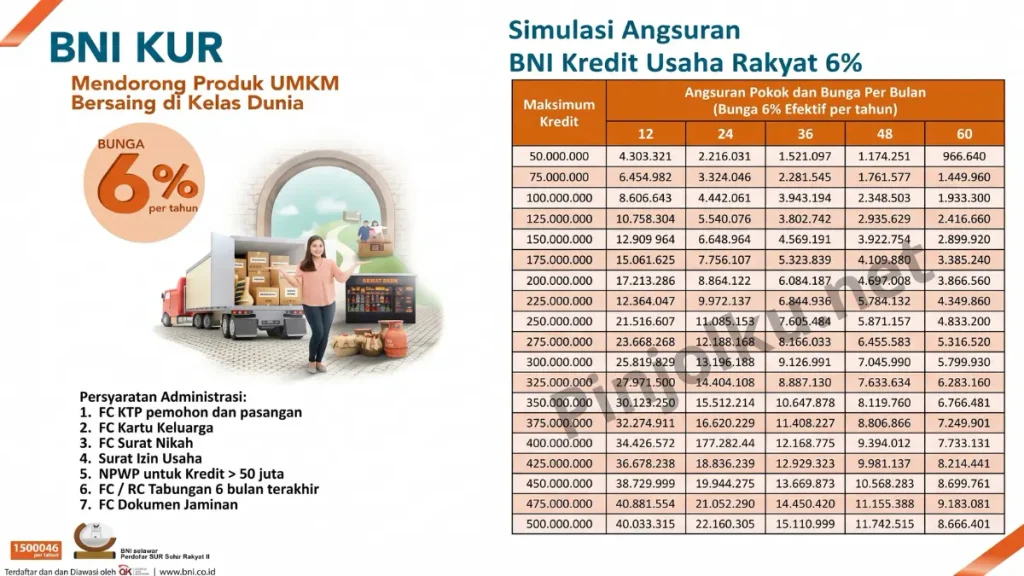 Tabel angsuran kur bni tenor hingga 5 tahun 1 tabel angsuran kur bni tenor 5 tahun
